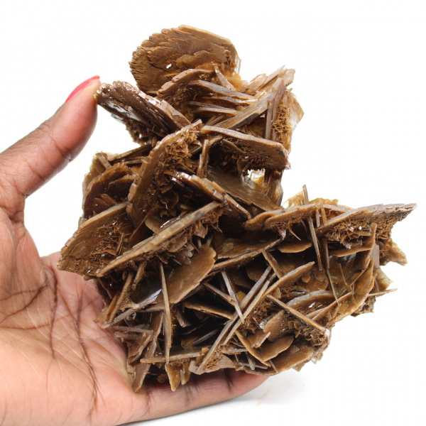 Crystallized brown barite from Morocco