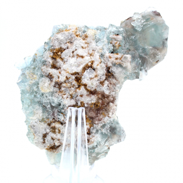 Raw Fluorite Specimen: Green Stone from Morocco on Rock