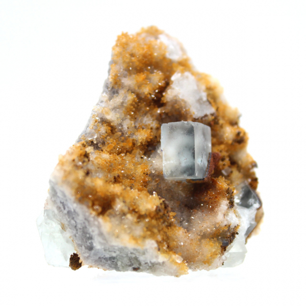 Very small Fluorite specimen: Green crystals, Morocco