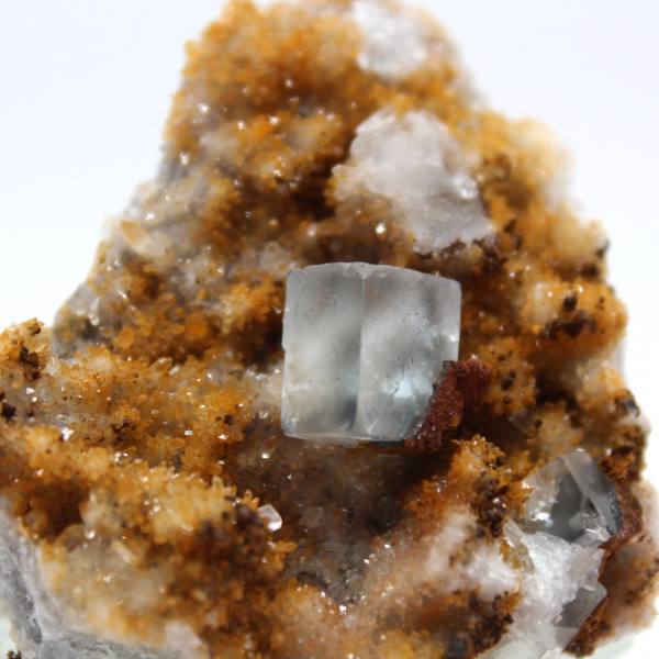 Very small Fluorite specimen: Green crystals, Morocco