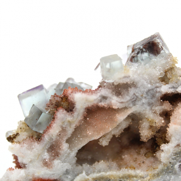 Raw Fluorite Crystals: Piece from Morocco on matrix