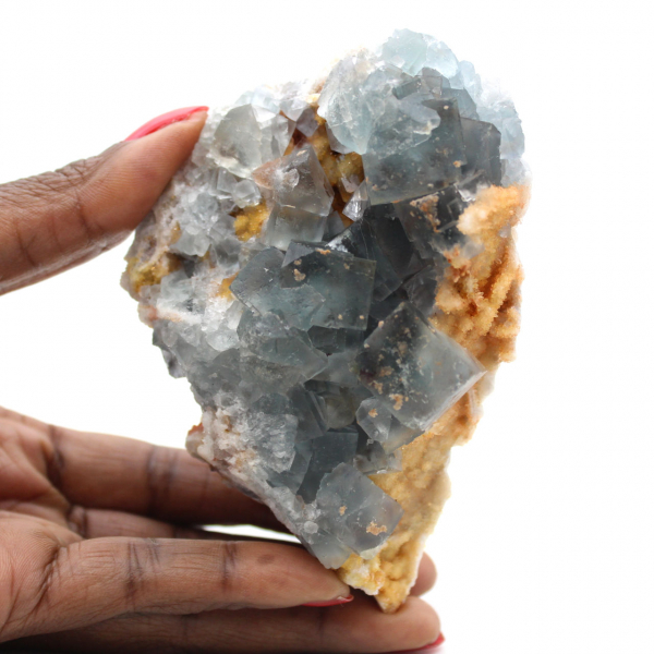 Fluorite specimen on matrix: Authentic Moroccan crystals