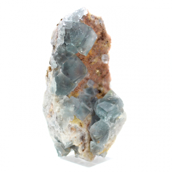 Natural green fluorite: Sample on rock for collection