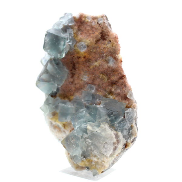 Natural green fluorite: Sample on rock for collection