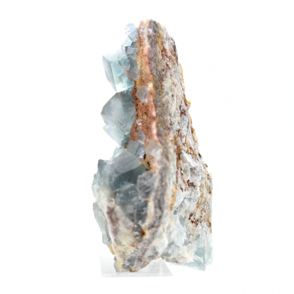 Natural green fluorite: Sample on rock for collection