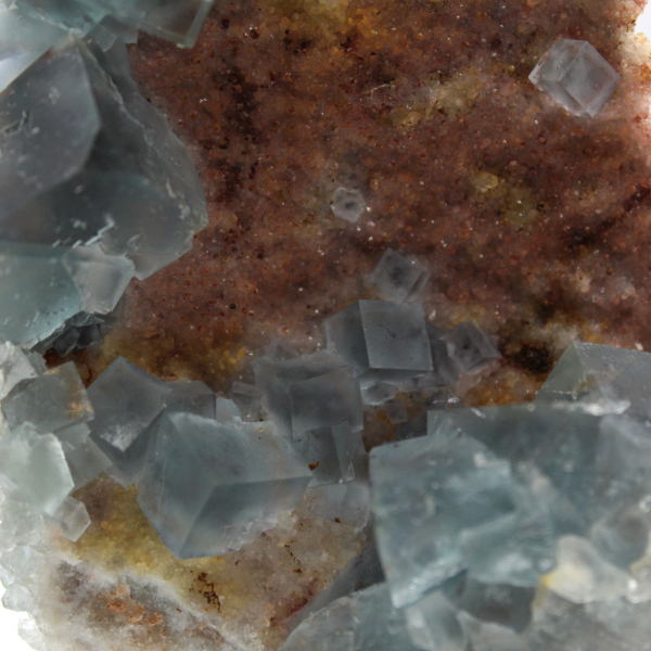 Natural green fluorite: Sample on rock for collection