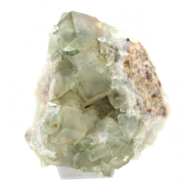 Fluorite stone on matrix: Green specimen for collectors