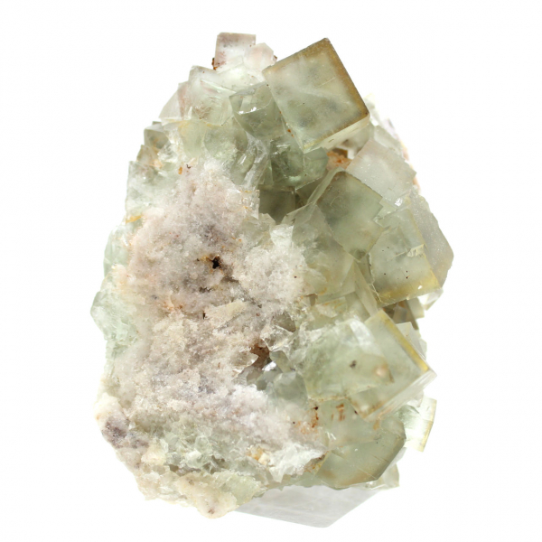 Fluorite stone on matrix: Green specimen for collectors