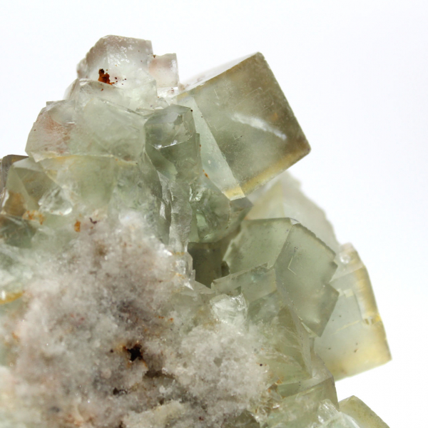 Fluorite stone on matrix: Green specimen for collectors