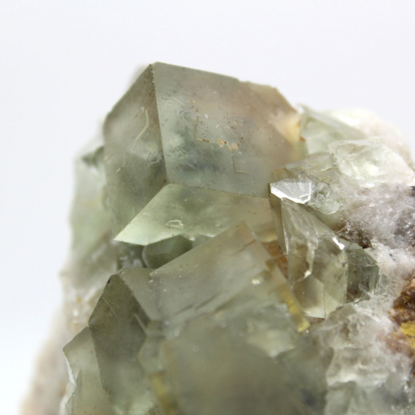 Fluorite stone on matrix: Green specimen for collectors