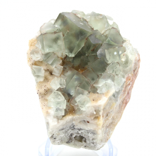Authentic green fluorite: Crystals on matrix from Morocco