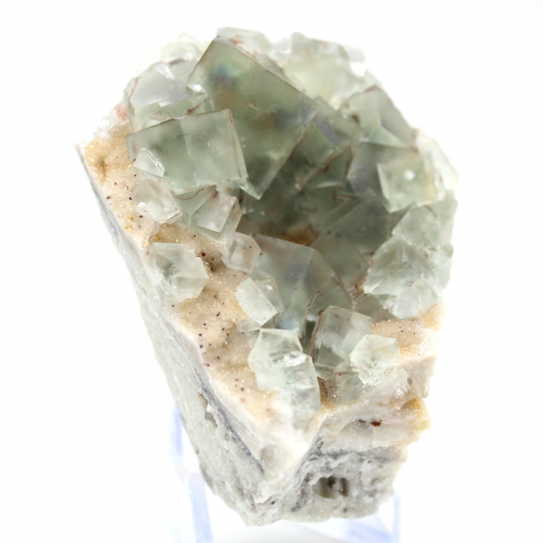 Authentic green fluorite: Crystals on matrix from Morocco