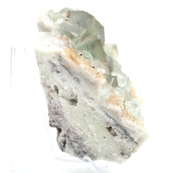 Authentic green fluorite: Crystals on matrix from Morocco