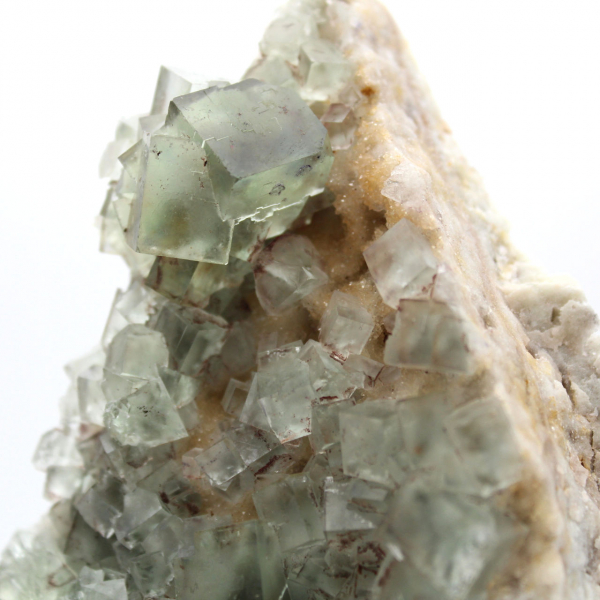 Green Fluorite Mineral: Crystals on matrix for decoration