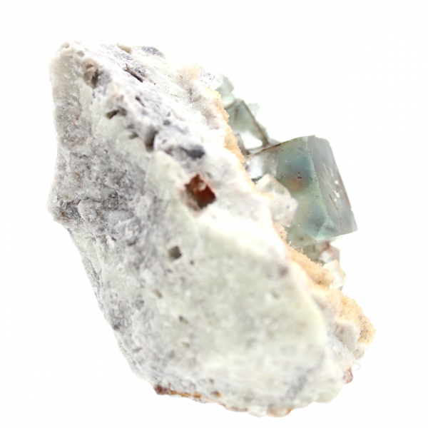 Green Fluorite Mineral: Crystals on matrix for decoration