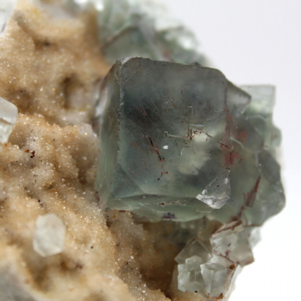 Green Fluorite Mineral: Crystals on matrix for decoration