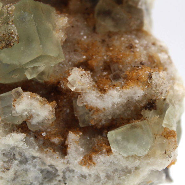 Raw fluorite from Morocco: Large green crystal on host rock
