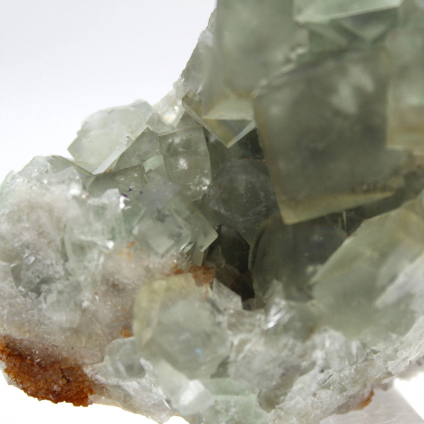 Raw green fluorite stone: Crystallized sample on rock