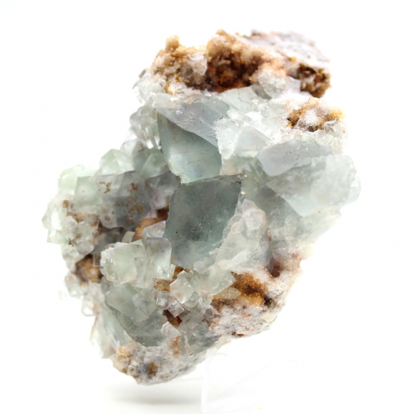 Green fluorite on matrix: Small collector's item from Morocco