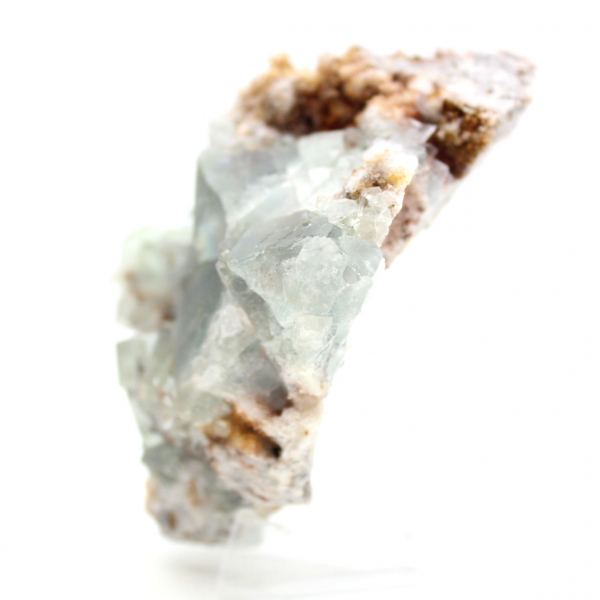 Green fluorite on matrix: Small collector's item from Morocco