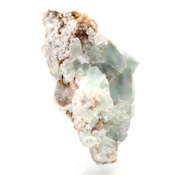 Green fluorite on matrix: Small collector's item from Morocco