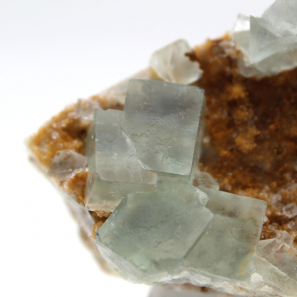 Raw green fluorite: Crystal on host rock, Morocco