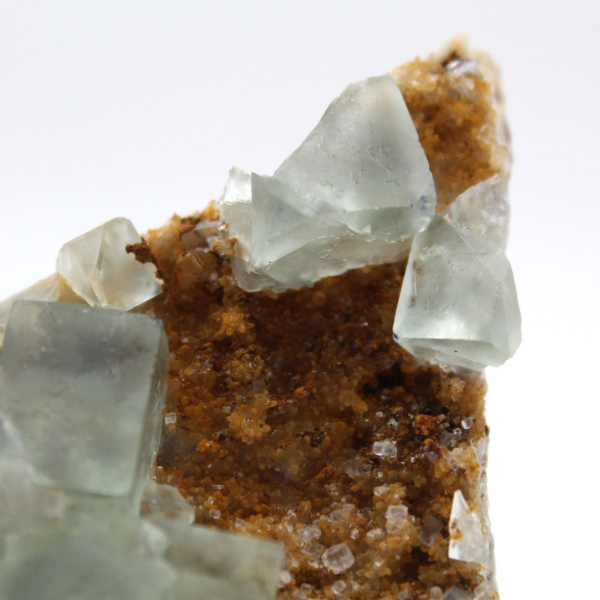 Raw green fluorite: Crystal on host rock, Morocco