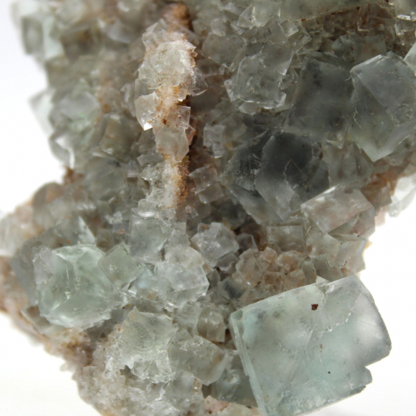 Green fluorite on rock: Raw mineral sample