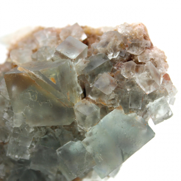 Green fluorite on rock: Raw mineral sample