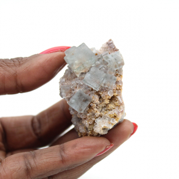 Raw mini fluorite: Natural stone from Morocco on matrix