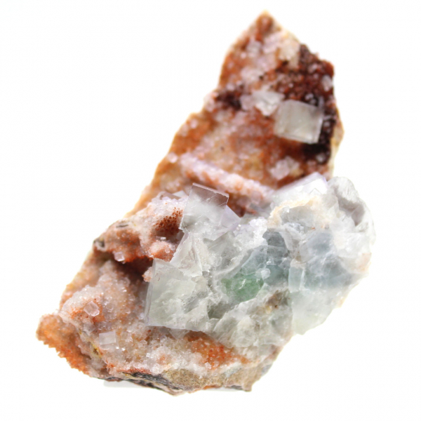 Moroccan Fluorite Stone: Green crystals on rock