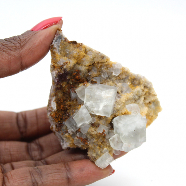 Green Fluorite for Decoration: Small crystal on rock