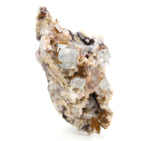 Fluorite crystal on matrix: Green mineral from Morocco