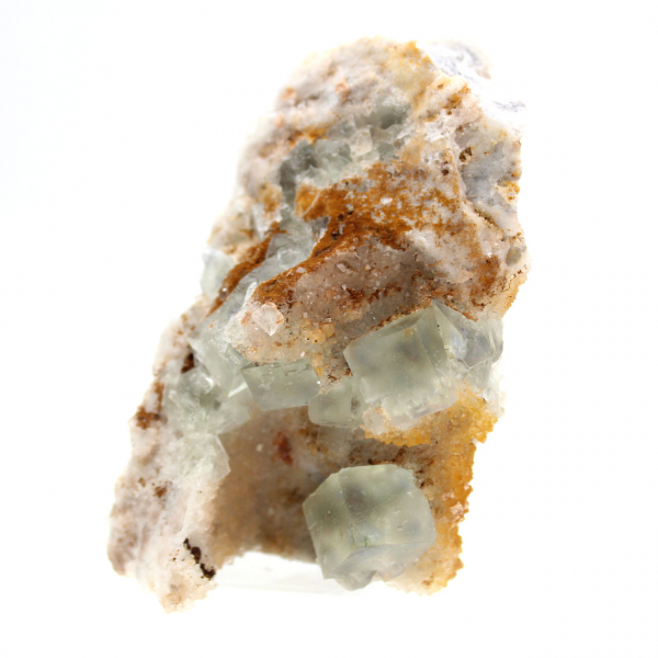 Natural Fluorite Stone: Green crystals on matrix, Morocco