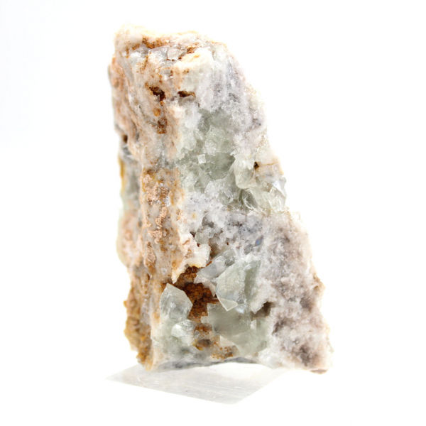 Natural Fluorite Stone: Green crystals on matrix, Morocco