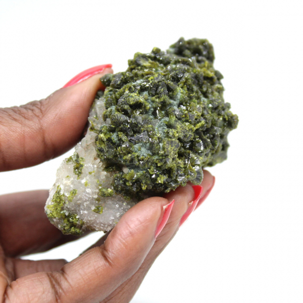 Moroccan epidote crystals on natural matrix