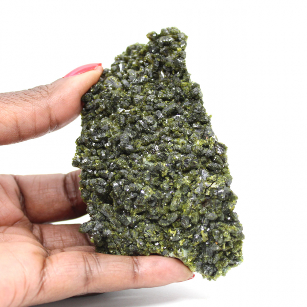 Green epidote crystals on a matrix from the High Atlas