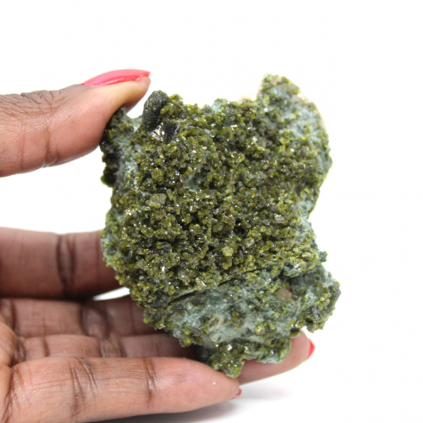 Epidote crystallized on matrix from Morocco