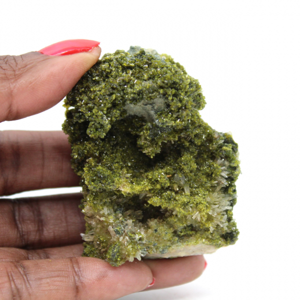 Imilchil epidote crystallized on host rock