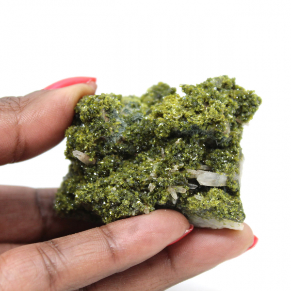 Green epidote crystals from Morocco