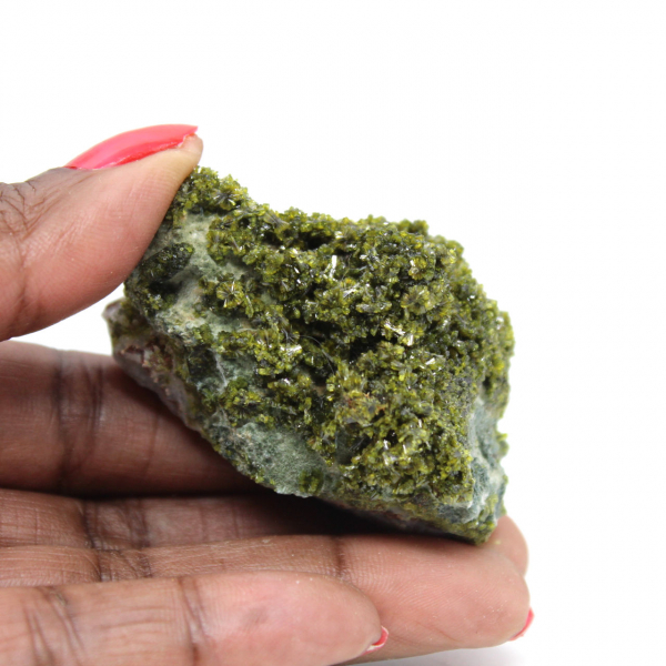 Small green epidote on Moroccan matrix