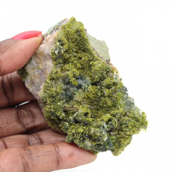 Moroccan epidote on beige matrix