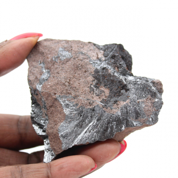 Pyrolusite crystals on matrix, aesthetic specimen