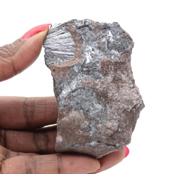 Pyrolusite, Authentic Specimen on Matrix