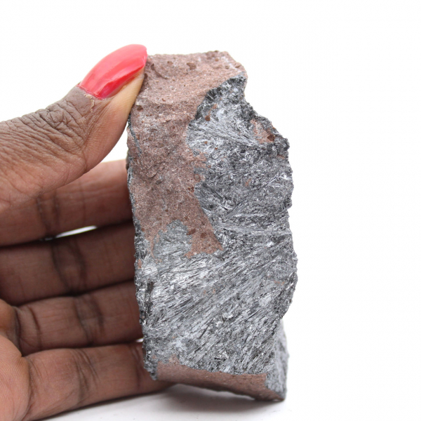 Pyrolusite specimen on host rock, Collection