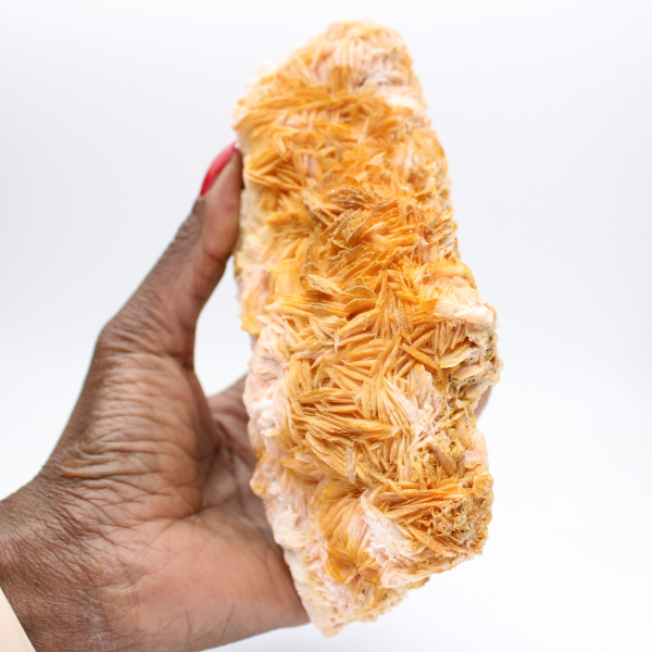 Natural crystallization of Moroccan orange barite