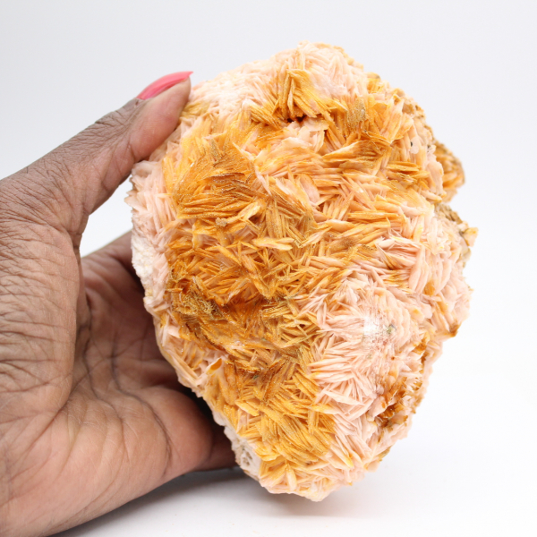 Orange barite from Morocco with marked crystallization