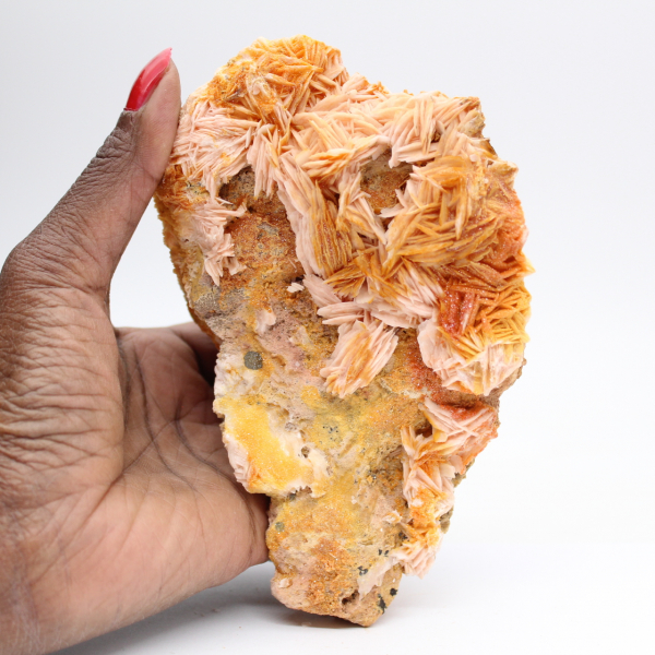 Specimen of Moroccan orange barite in natural crystals