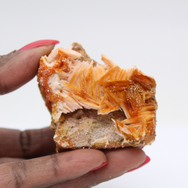 Small specimen of orange barite from Morocco