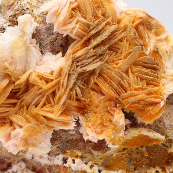 Specimen of orange barite from Morocco in crystals